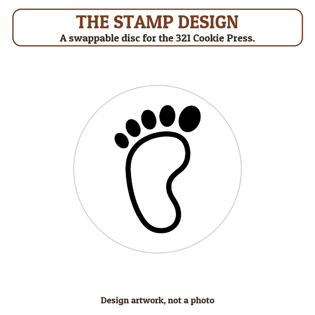 Baby Footprints cookie stamp - the stamp design artwork