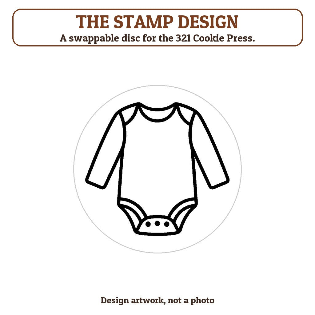 Baby Onesie cookie stamp - the stamp design artwork