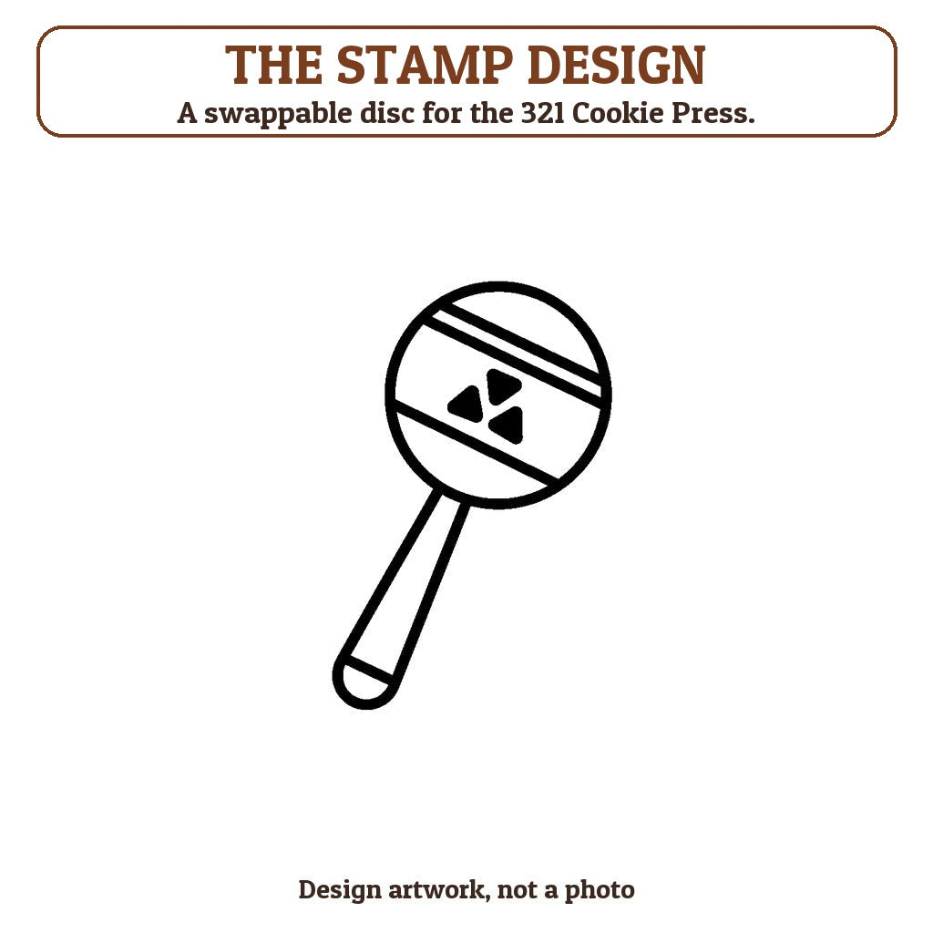Baby Rattle cookie stamp - the stamp design artwork