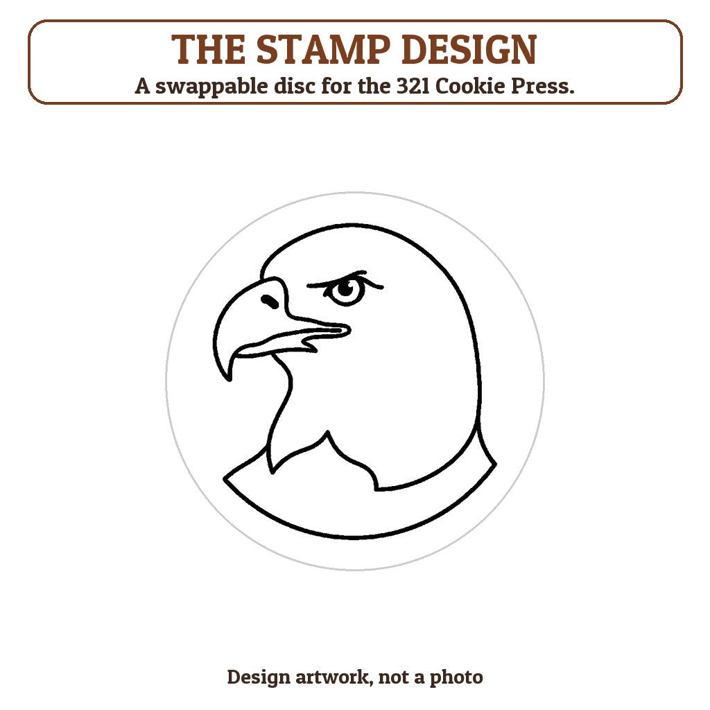 Bald Eagle Head cookie stamp - the stamp design artwork
