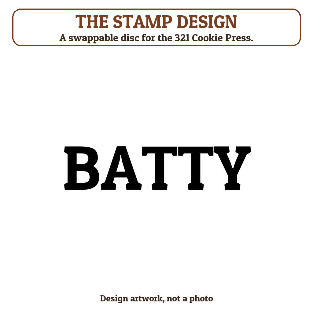 Batty cookie stamp - the stamp design artwork