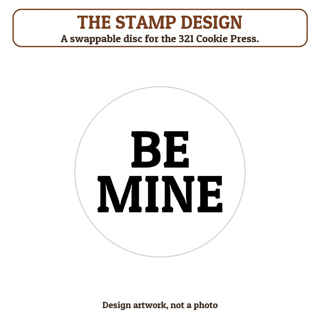 Be Mine cookie stamp - the stamp design artwork
