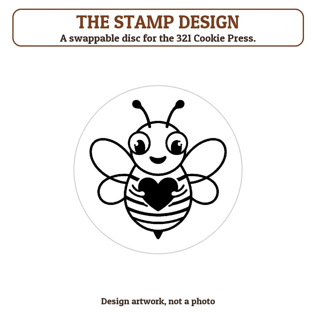 Bee Mine Bee cookie stamp - the stamp design artwork