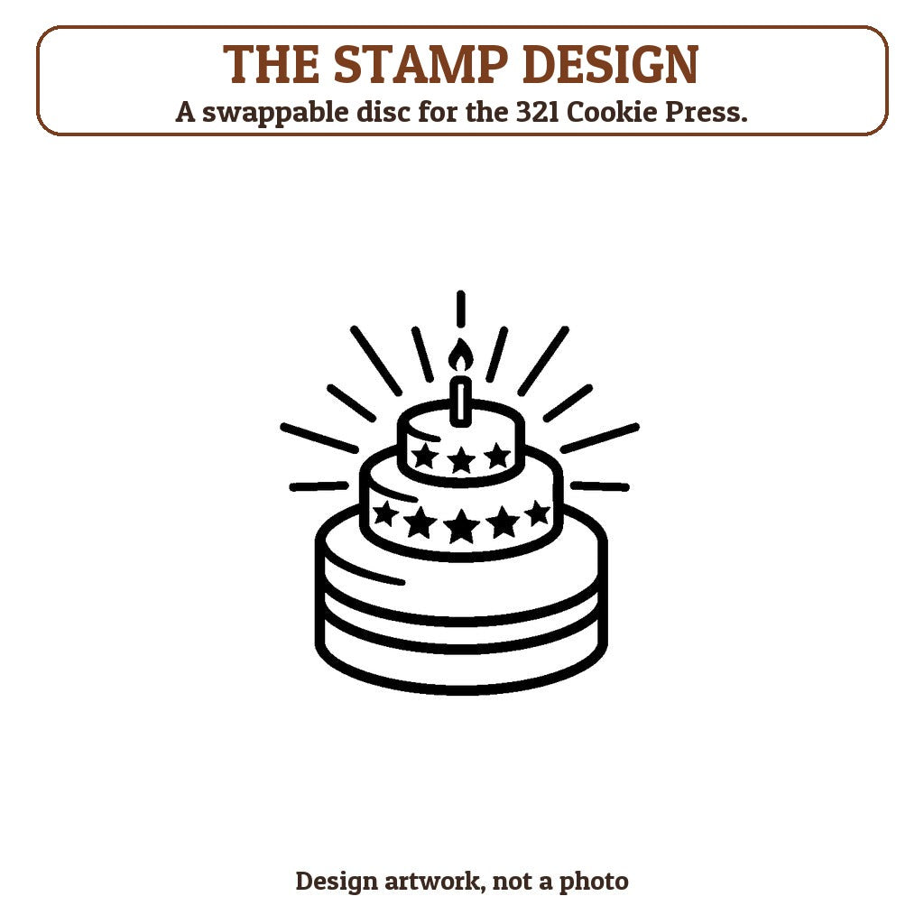 Birthday Cake cookie stamp - the stamp design artwork