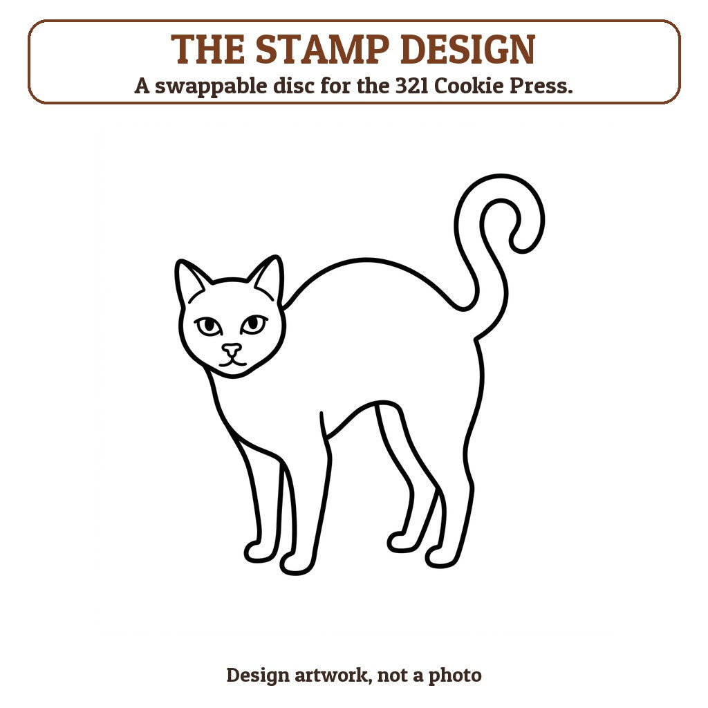 Black Cat cookie stamp - the stamp design artwork