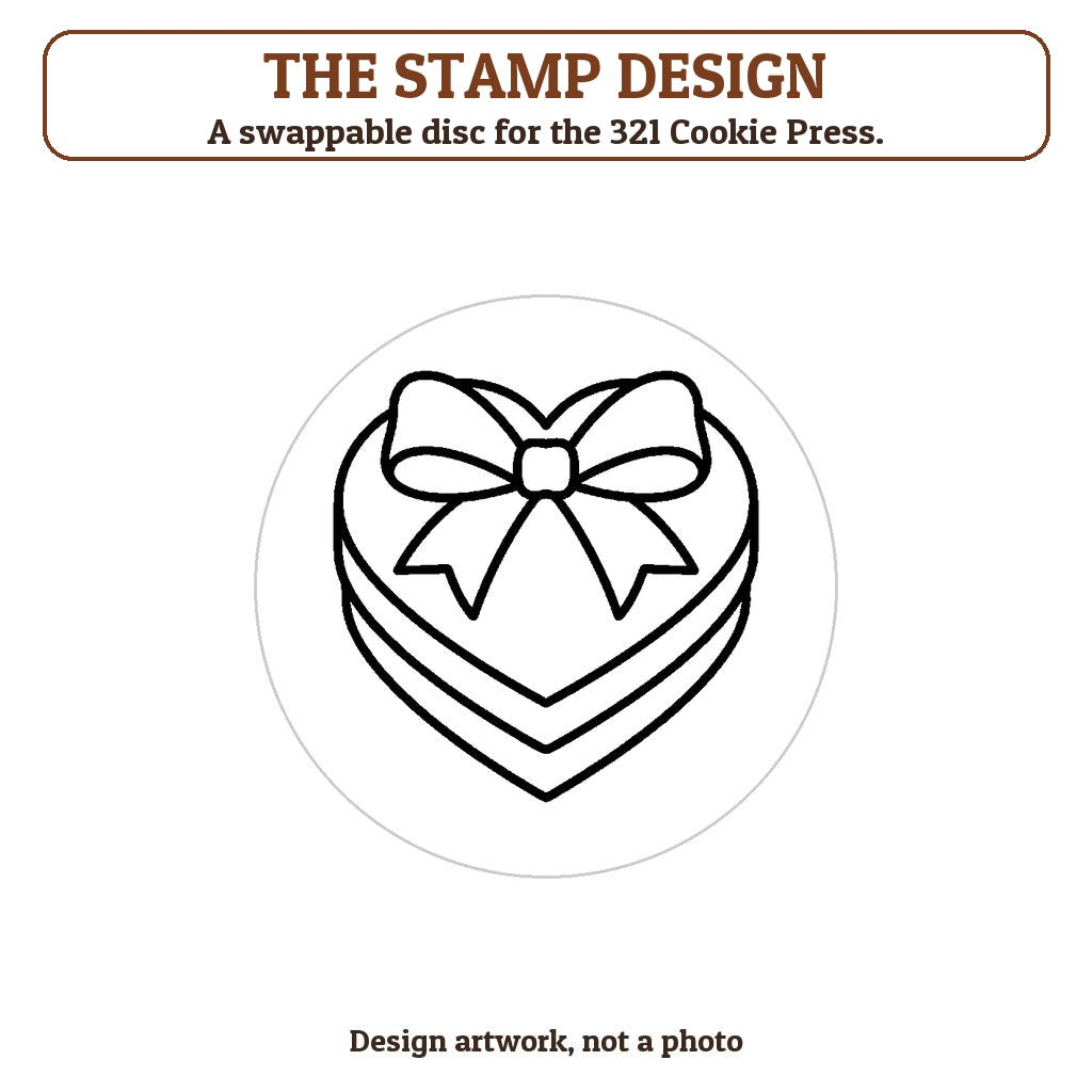 Box of Chocolates cookie stamp - the stamp design artwork