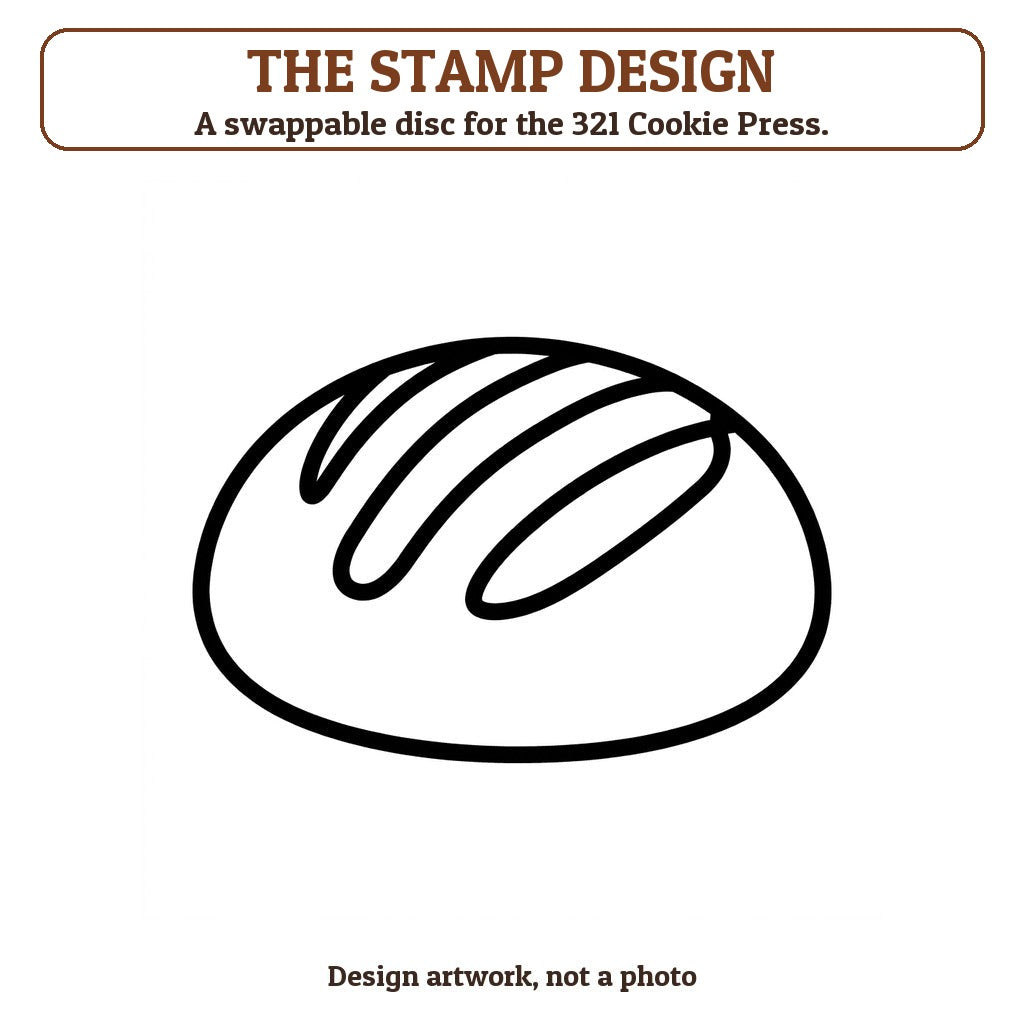 Bread Loaf cookie stamp - the stamp design artwork