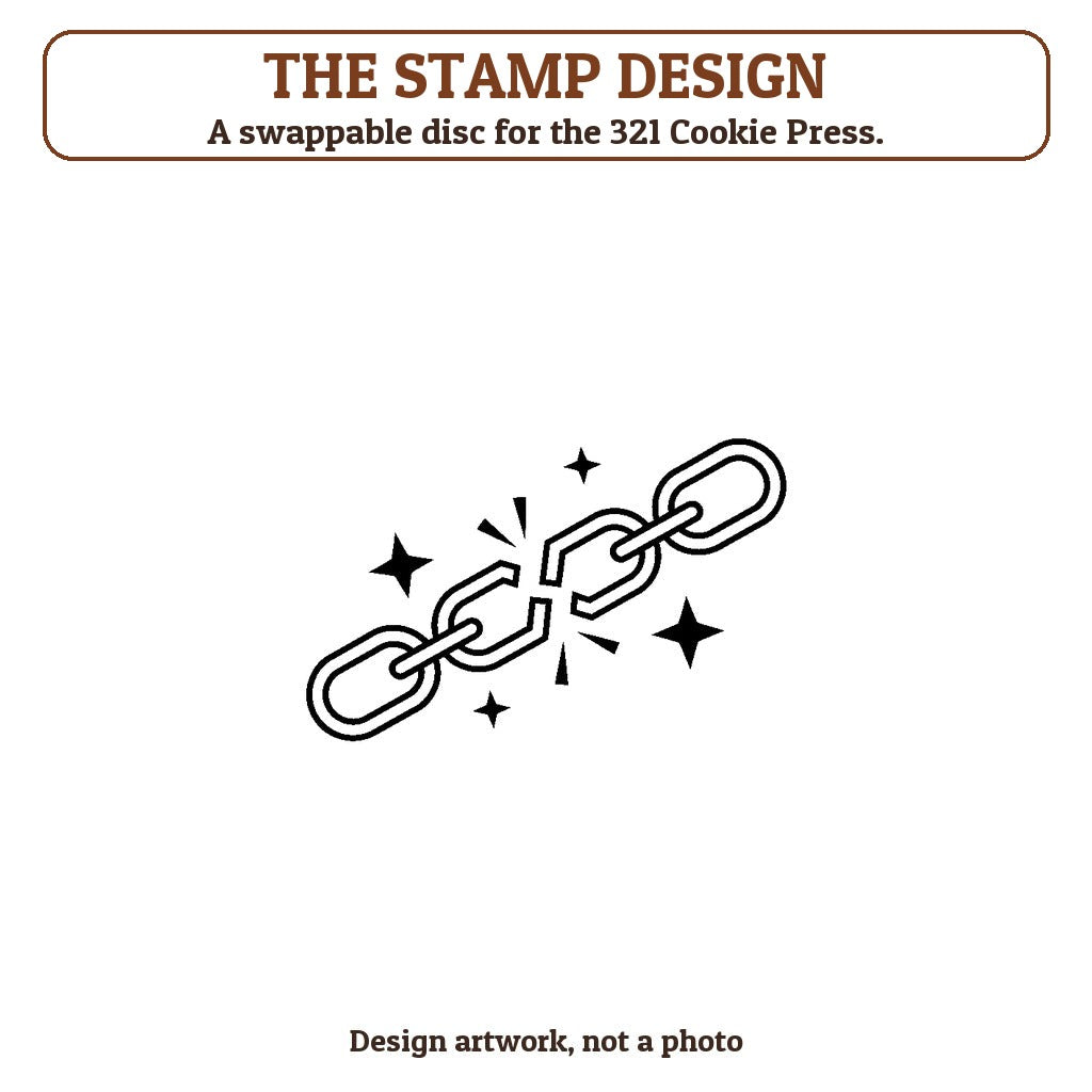 Broken Chain cookie stamp - the stamp design artwork