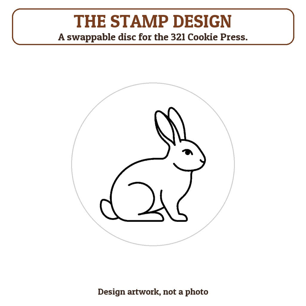 Bunny Silhouette cookie stamp - the stamp design artwork
