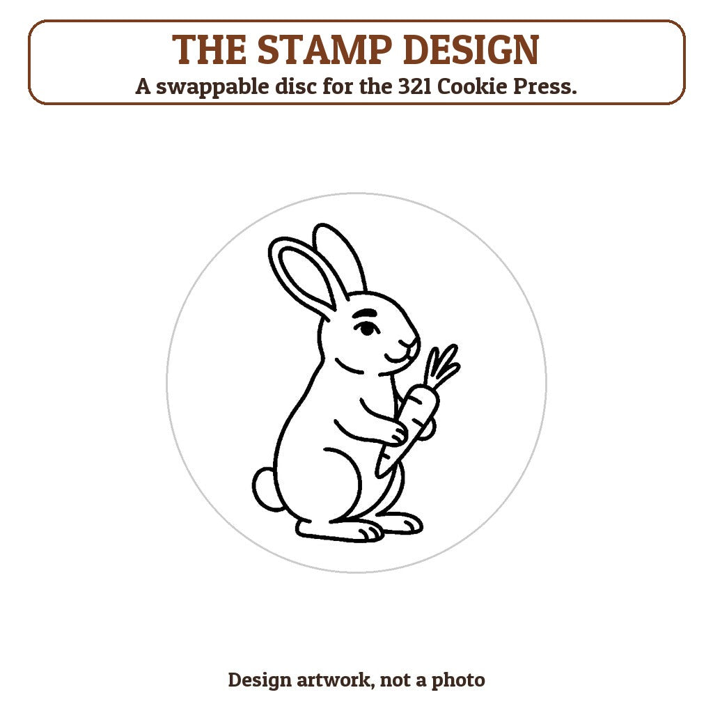 Bunny with a Carrot cookie stamp - the stamp design artwork