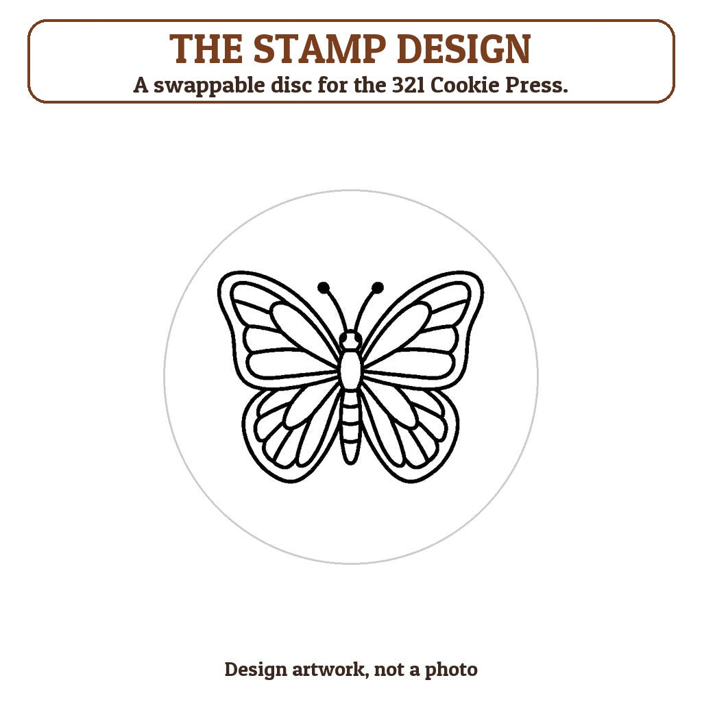 Butterfly cookie stamp - the stamp design artwork