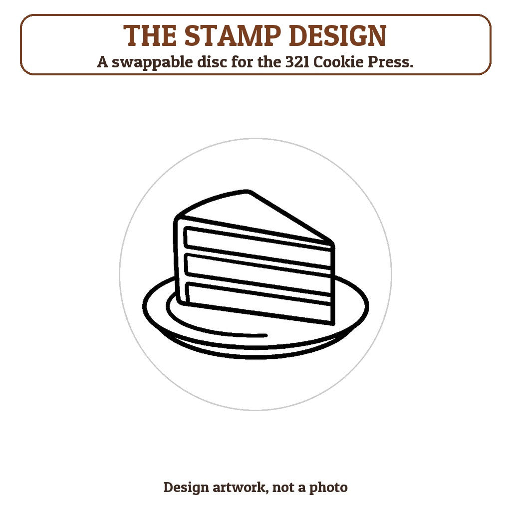 Cake Slice cookie stamp - the stamp design artwork