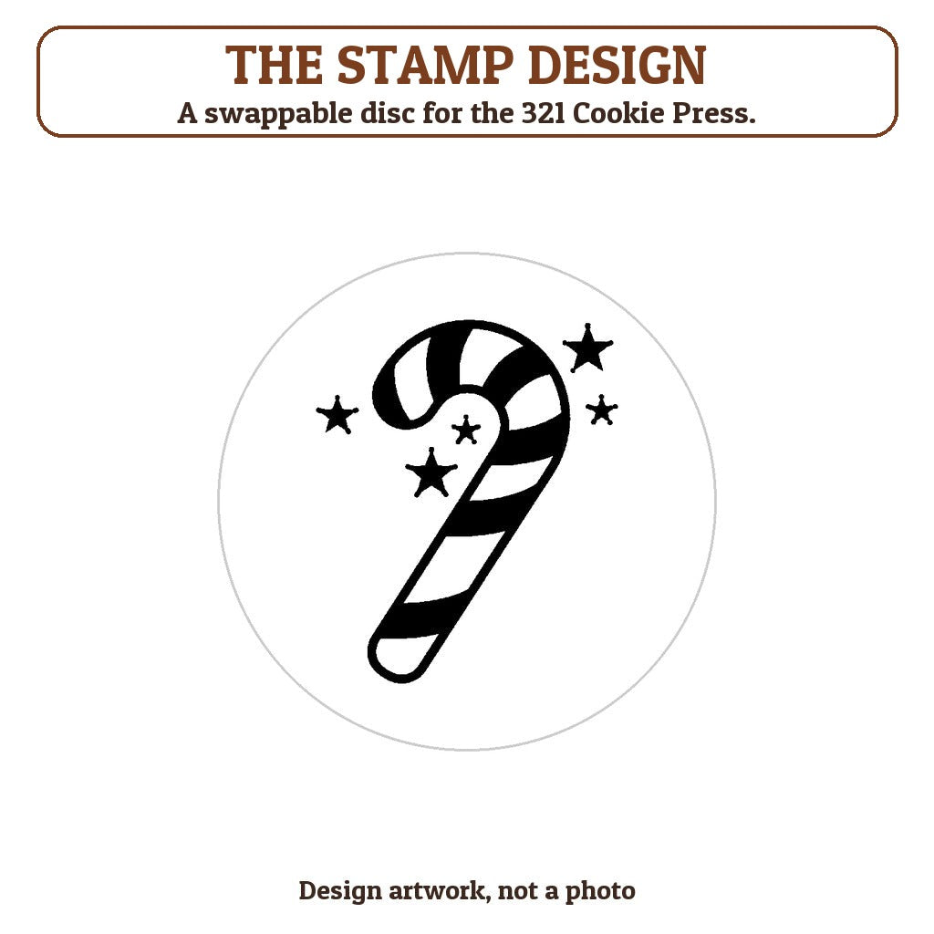 Candy Cane cookie stamp - the stamp design artwork