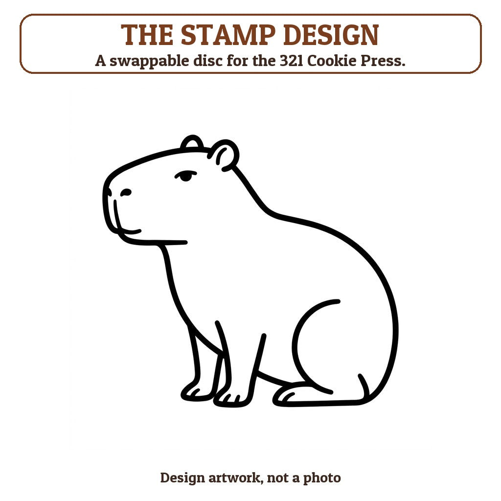 Capybara cookie stamp - the stamp design artwork
