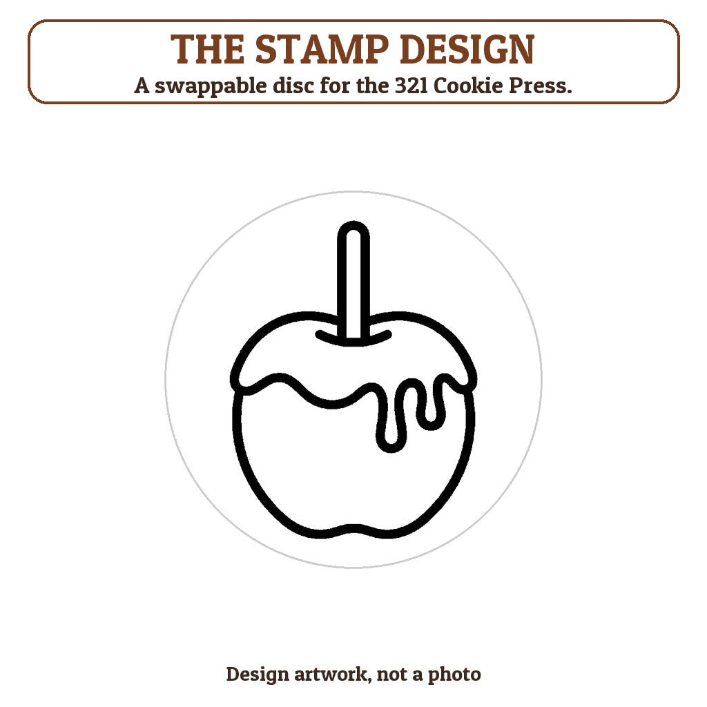 Caramel Apple cookie stamp - the stamp design artwork