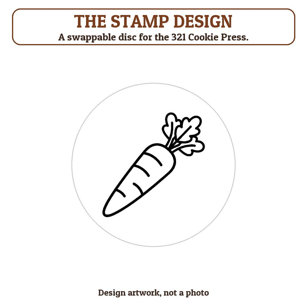 Carrot cookie stamp - the stamp design artwork