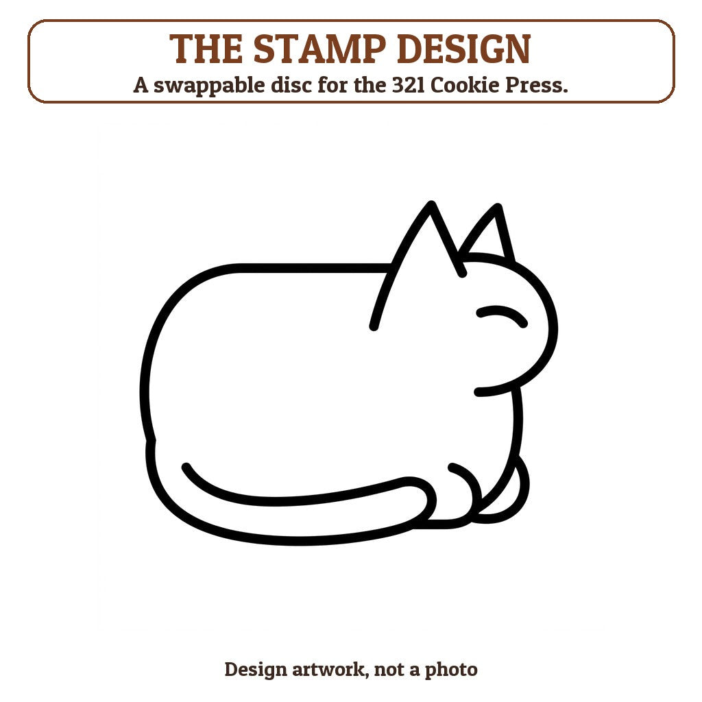 Cat Loaf cookie stamp - the stamp design artwork