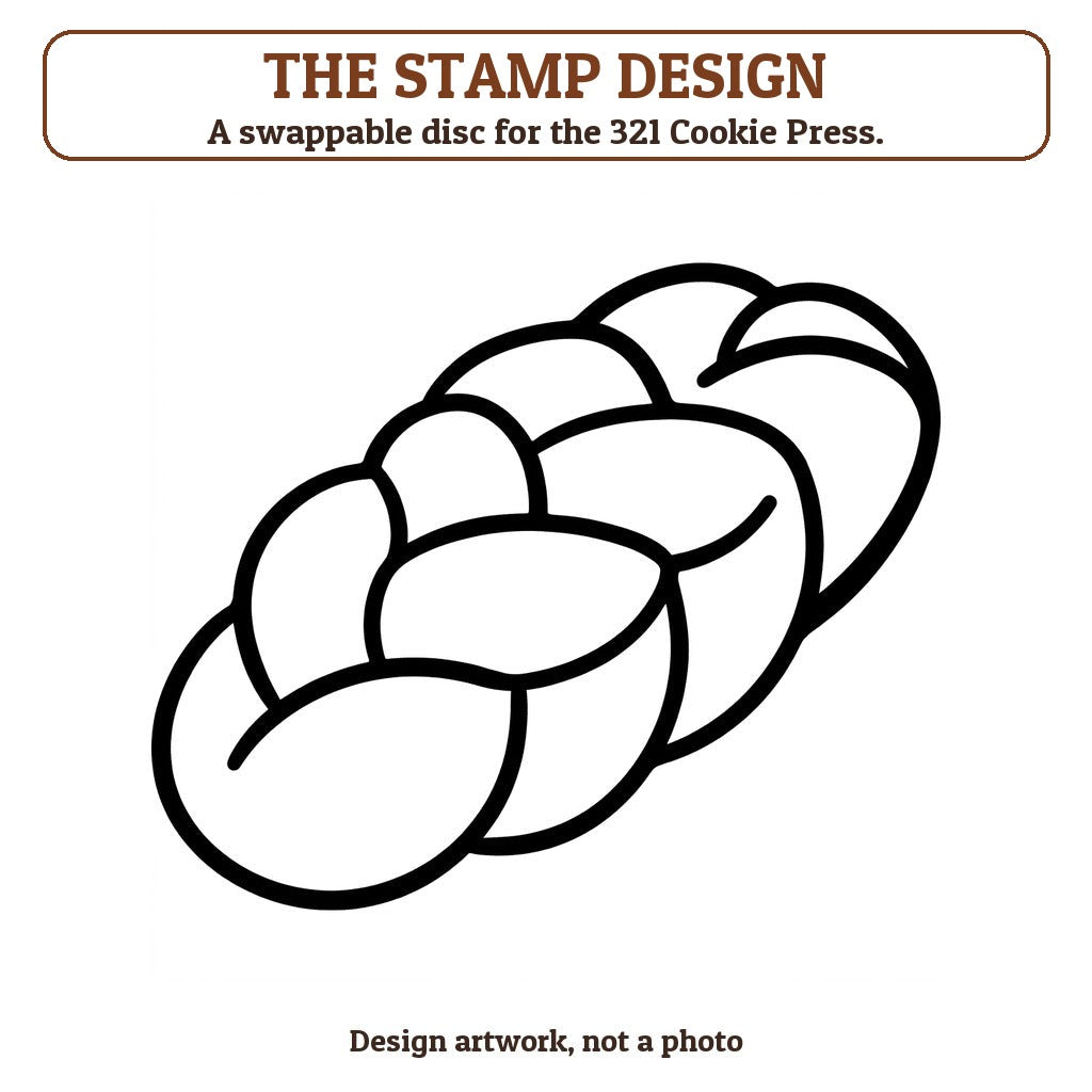 Challah Bread cookie stamp - the stamp design artwork