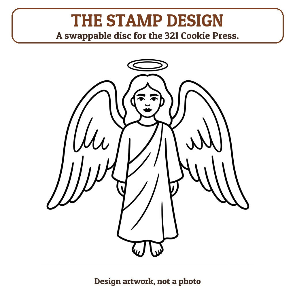 Christmas Angel cookie stamp - the stamp design artwork