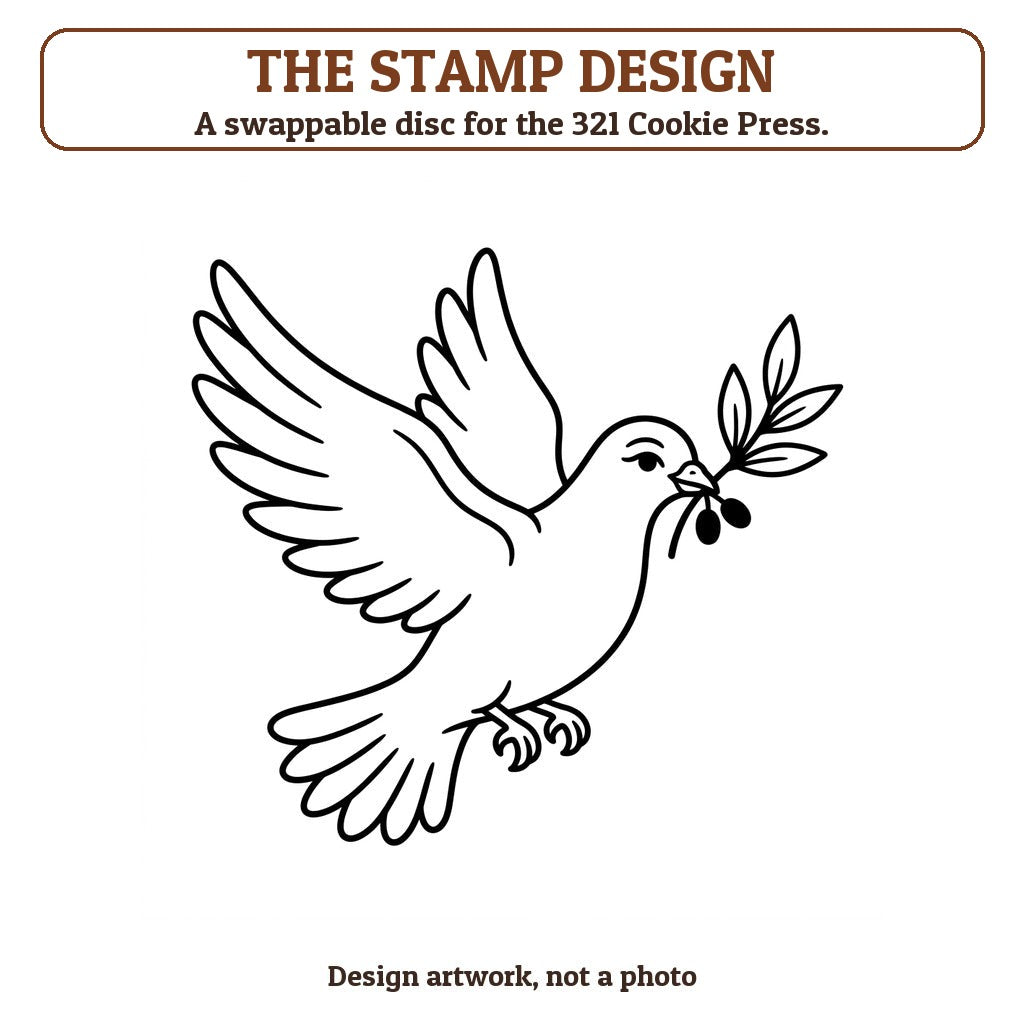 Christmas Dove cookie stamp - the stamp design artwork