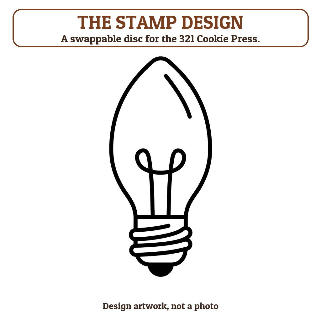 Christmas Light Bulb cookie stamp - the stamp design artwork