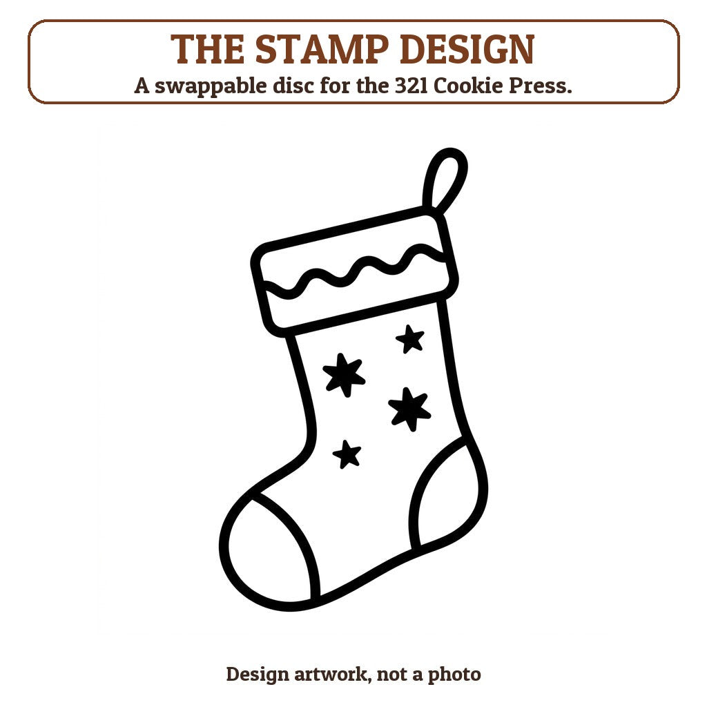 Christmas Stocking cookie stamp - the stamp design artwork