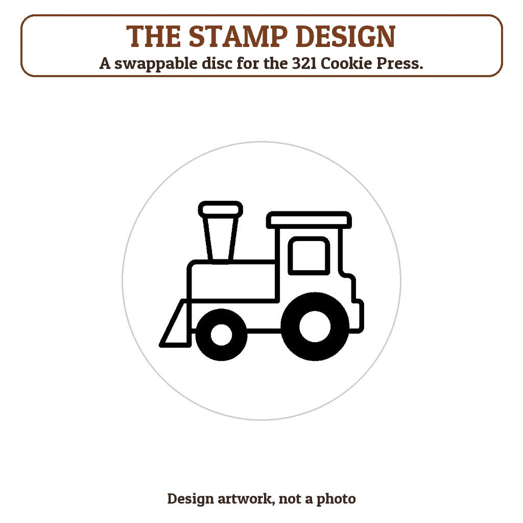 Christmas Train cookie stamp - the stamp design artwork