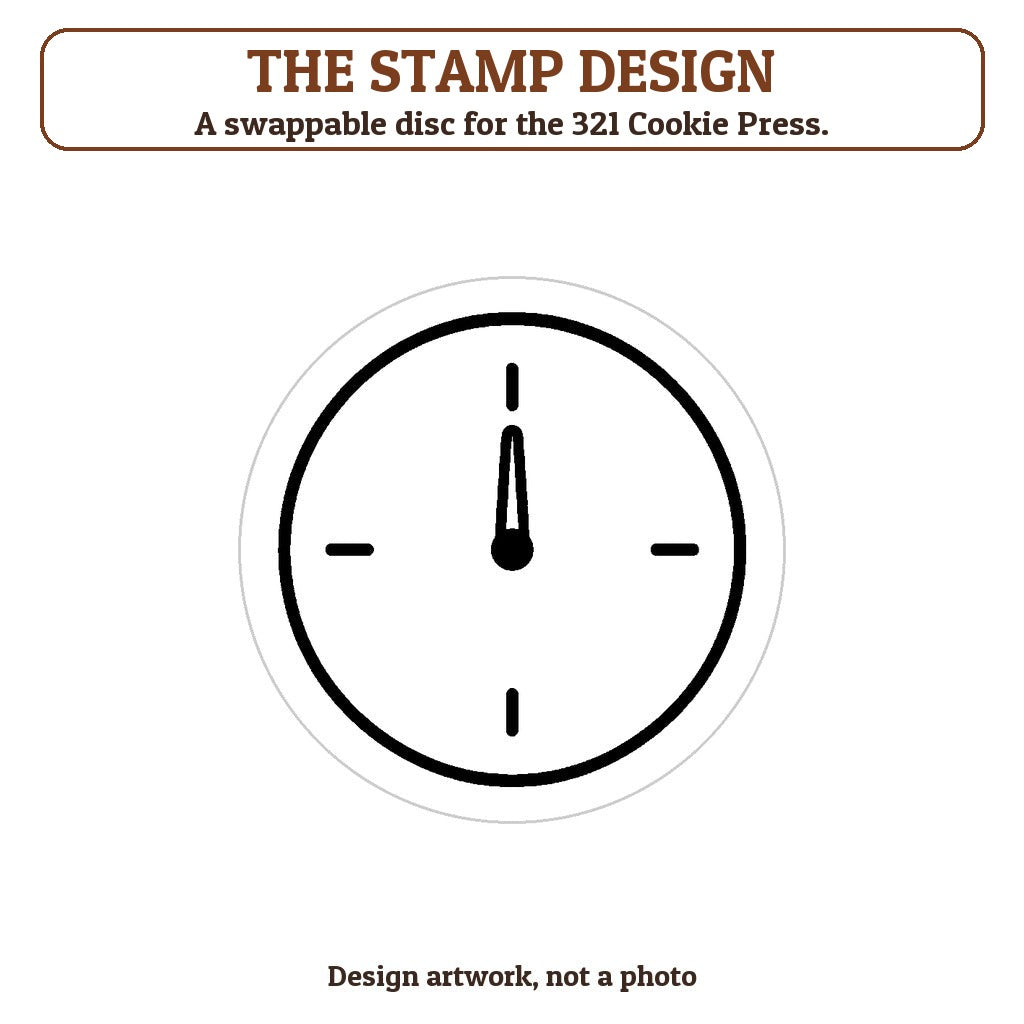 Clock at Midnight cookie stamp - the stamp design artwork