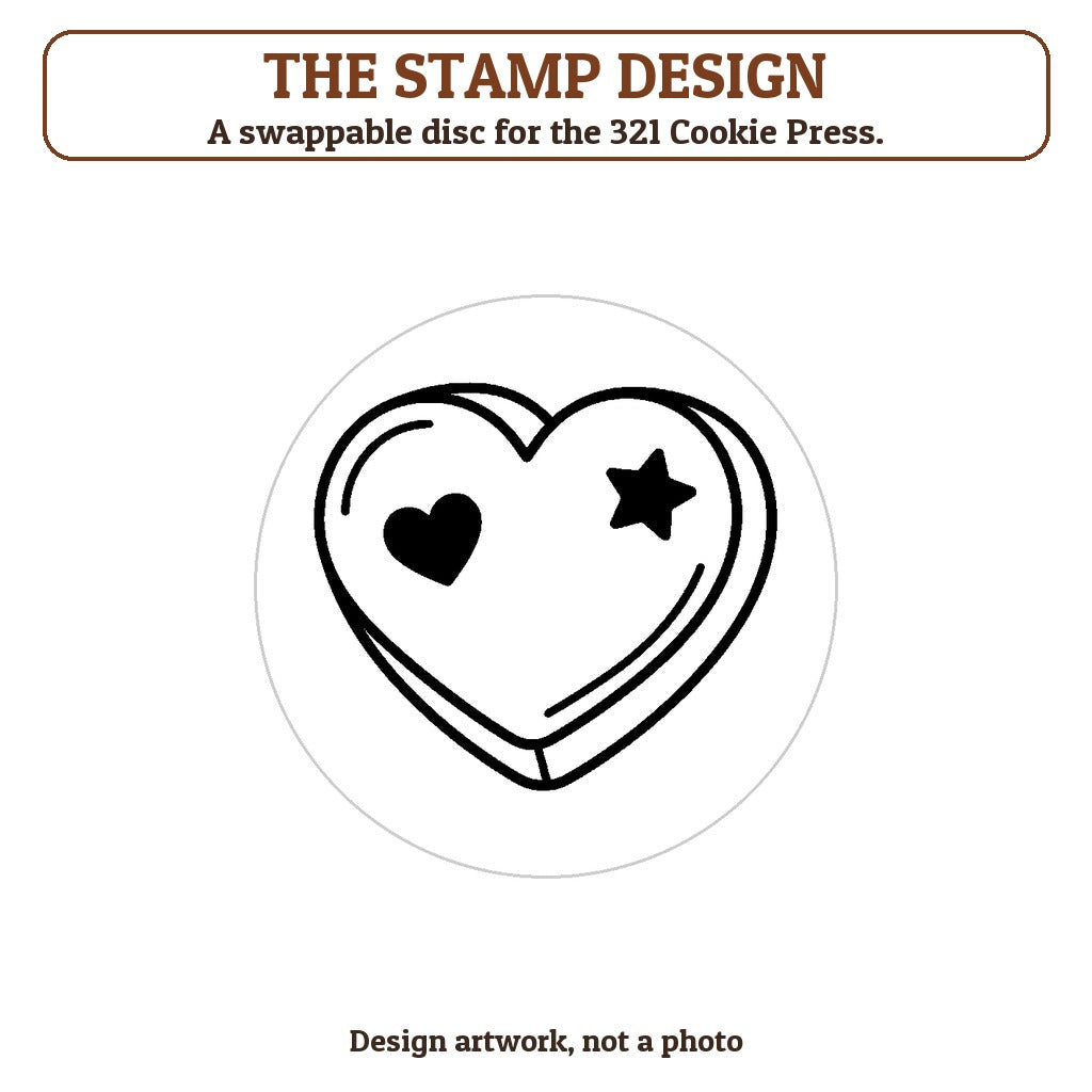 Conversation Heart cookie stamp - the stamp design artwork
