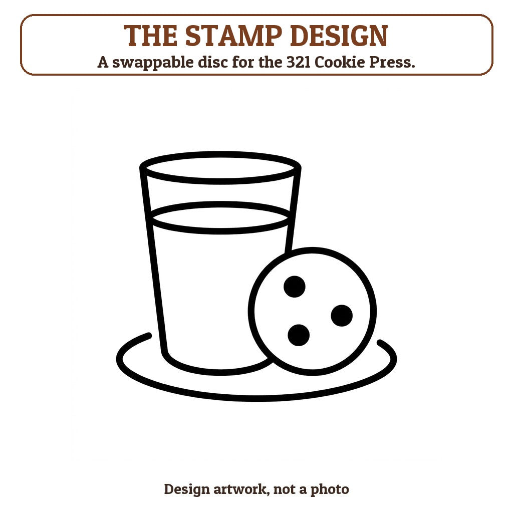 Cookies and Milk cookie stamp - the stamp design artwork