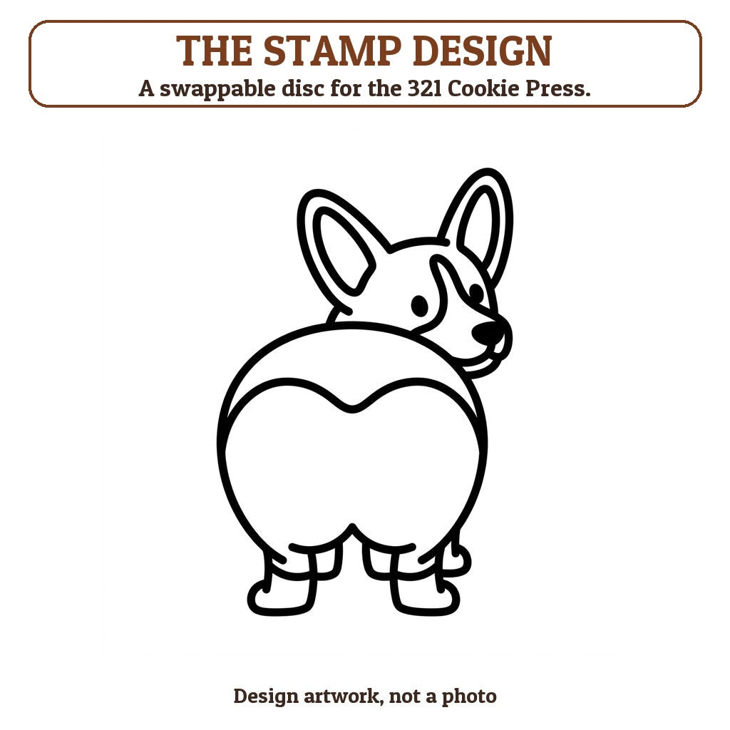 Corgi cookie stamp - the stamp design artwork