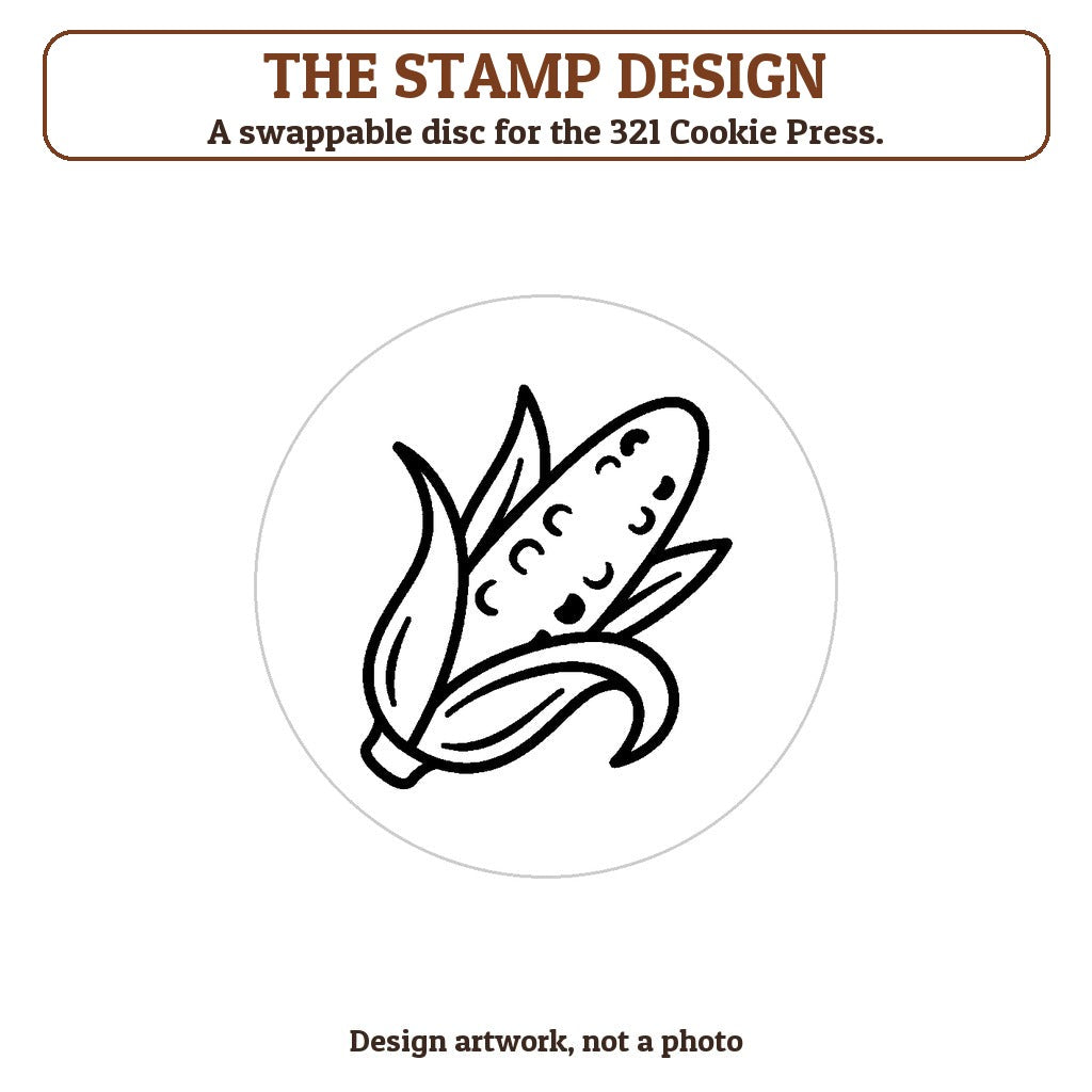 Corn on the Cob cookie stamp - the stamp design artwork