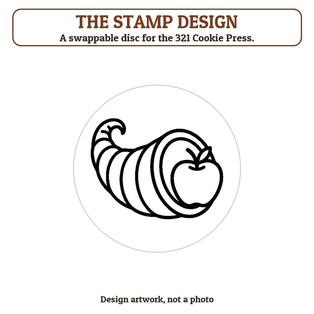 Cornucopia cookie stamp - the stamp design artwork