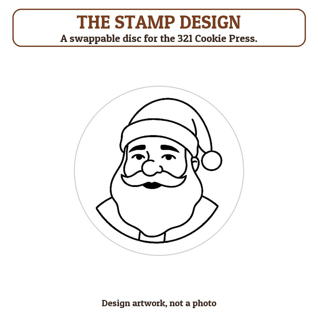 Cute Round Santa cookie stamp - the stamp design artwork