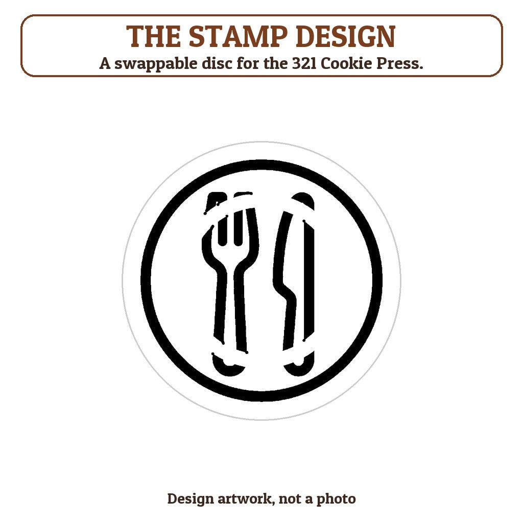 Dinner Plate cookie stamp - the stamp design artwork