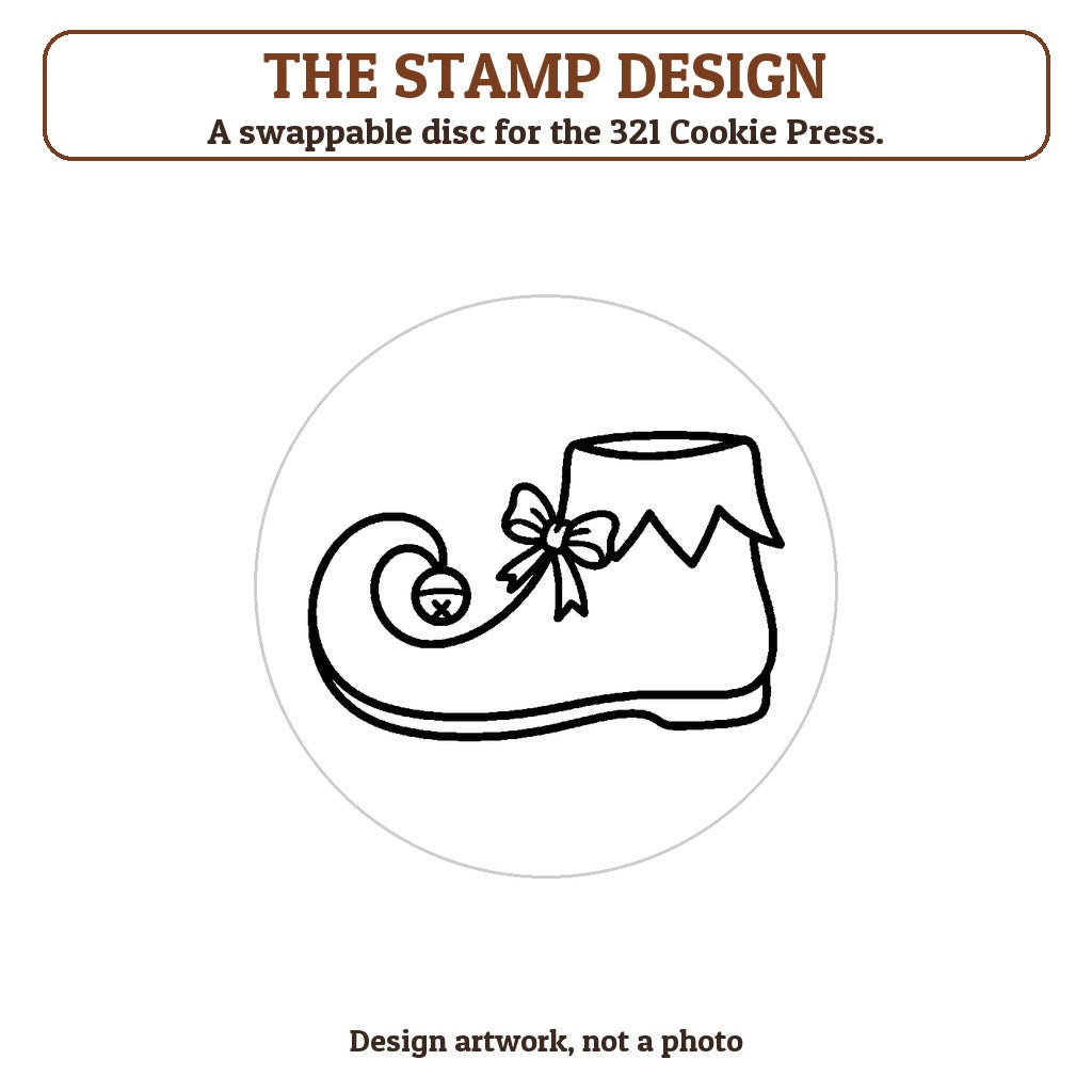 Elf Shoe cookie stamp - the stamp design artwork
