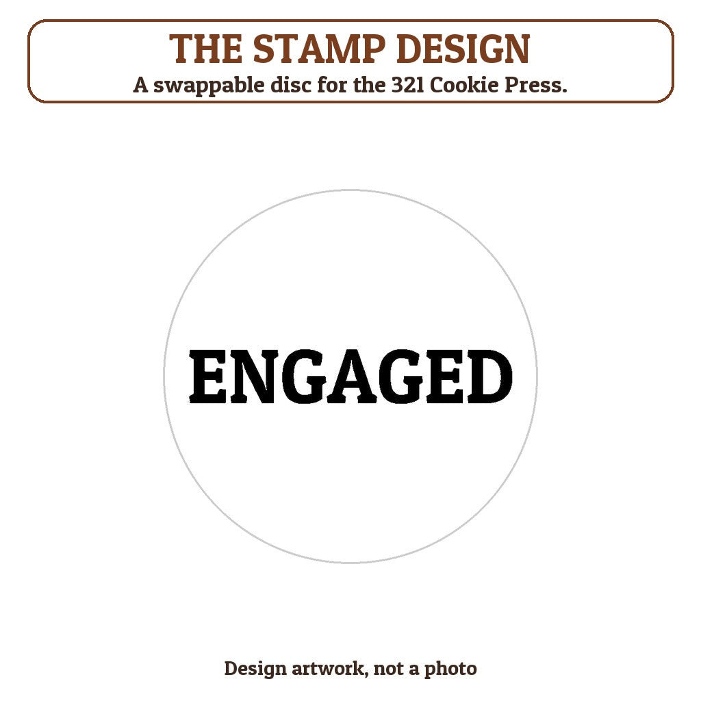 Engaged cookie stamp - the stamp design artwork