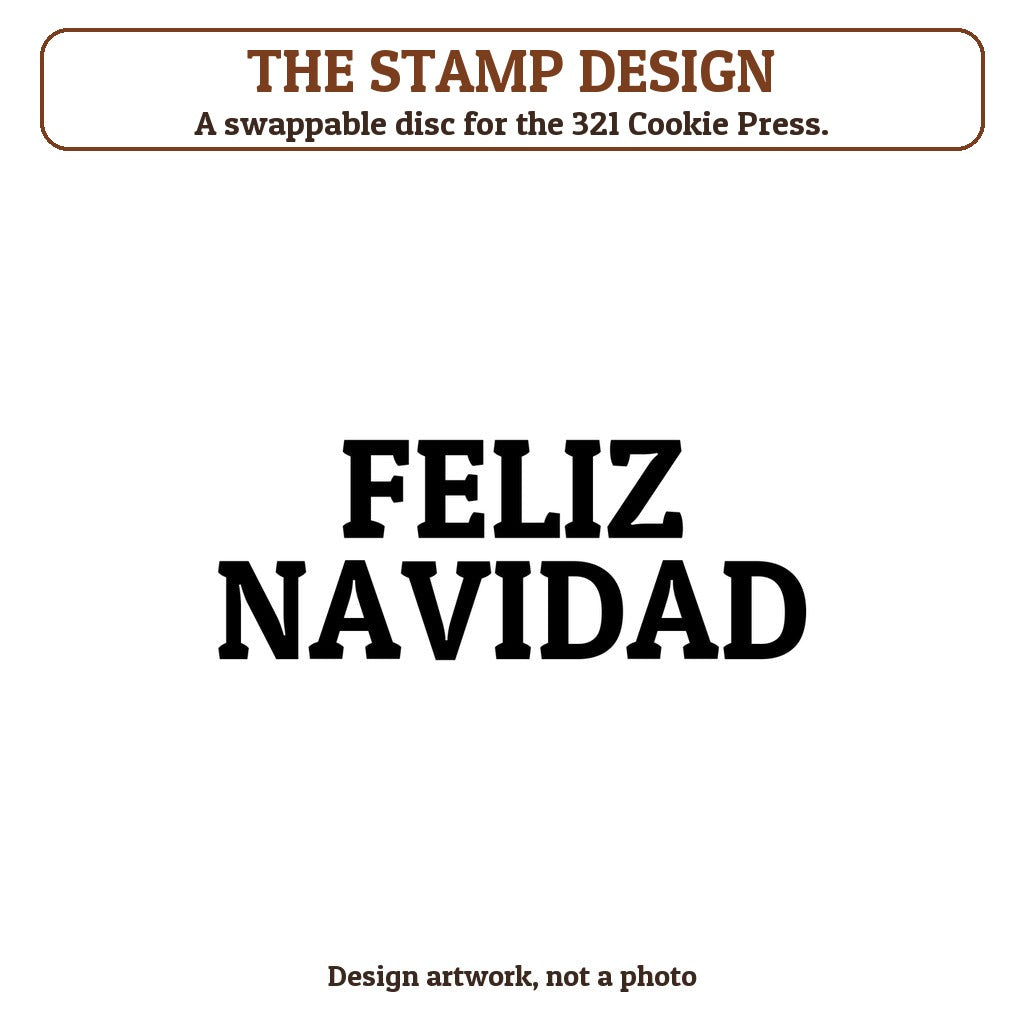 Feliz Navidad cookie stamp - the stamp design artwork