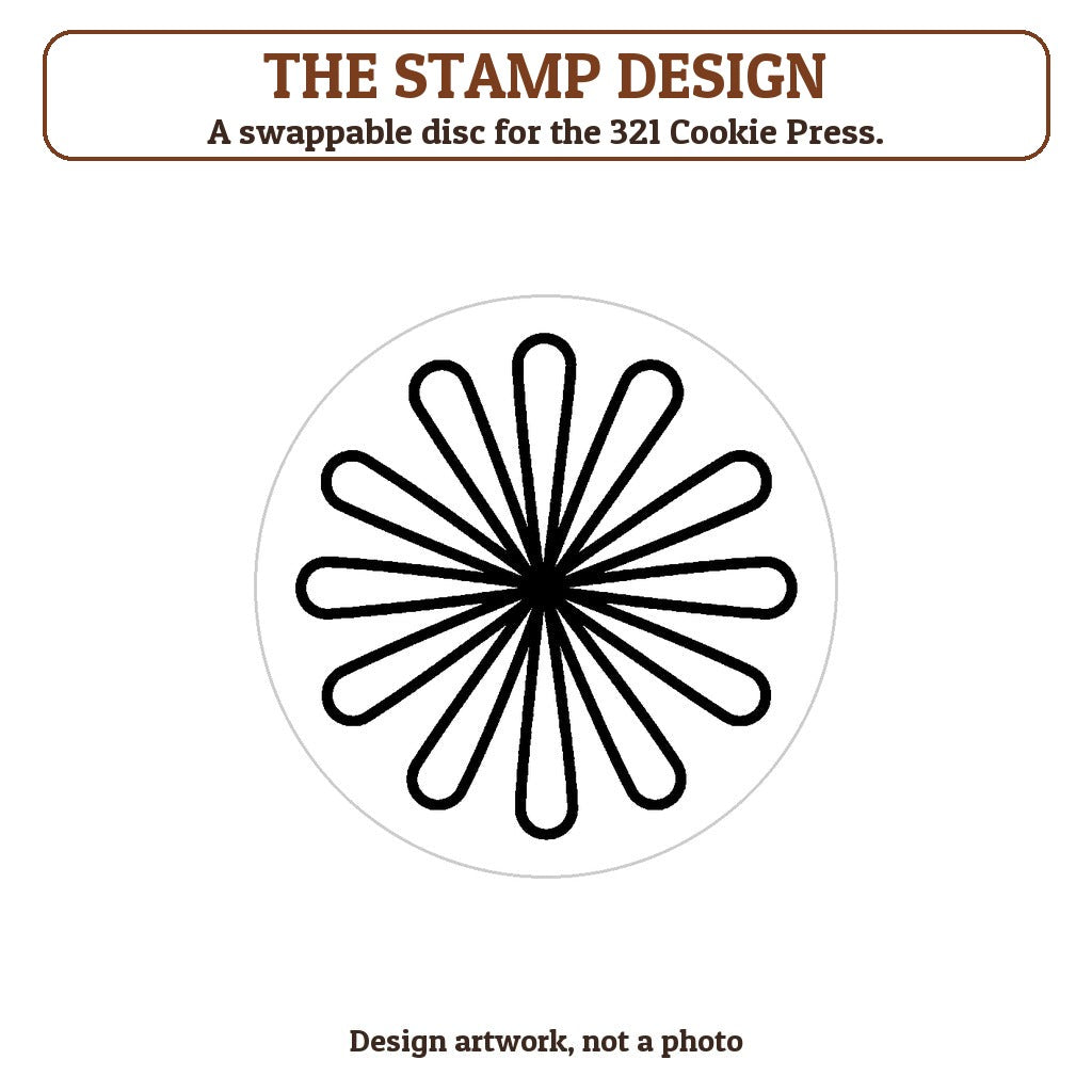 Firework Burst cookie stamp - the stamp design artwork