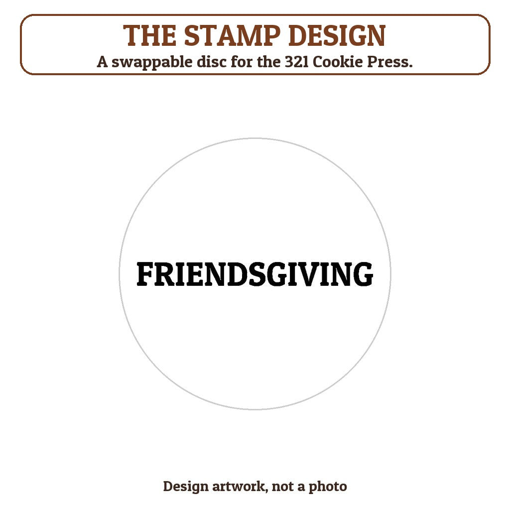 Friendsgiving cookie stamp - the stamp design artwork
