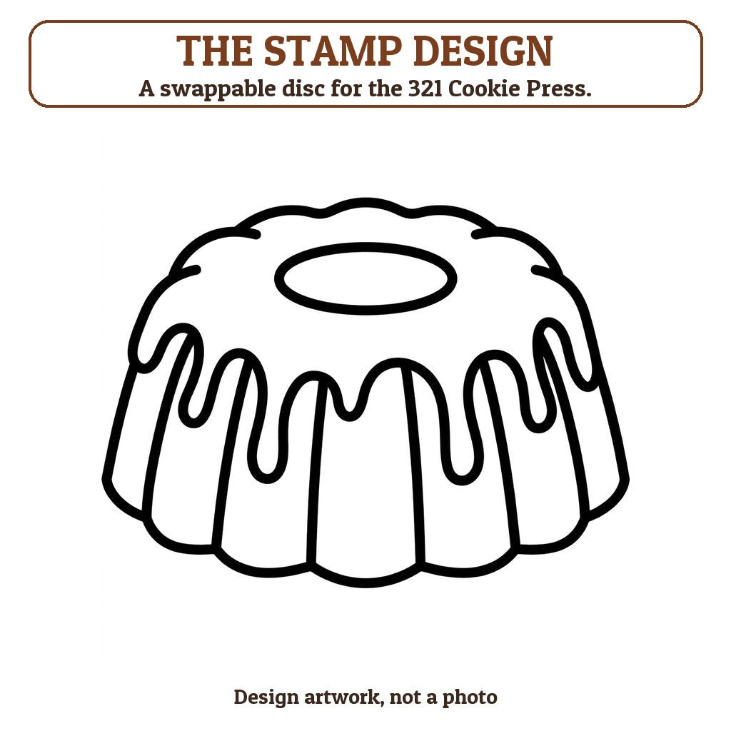 Frosted Bundt Cake cookie stamp - the stamp design artwork
