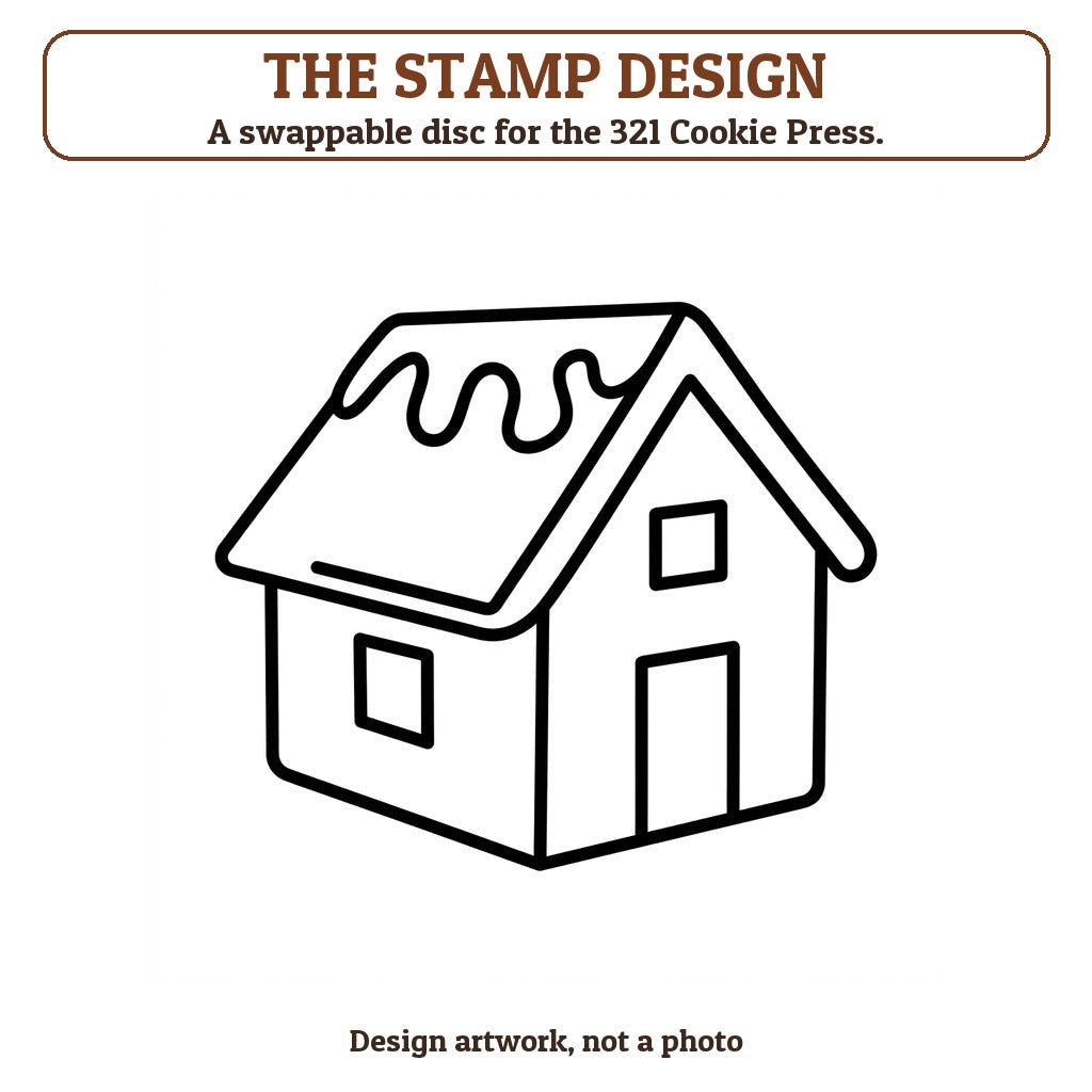 Gingerbread House cookie stamp - the stamp design artwork