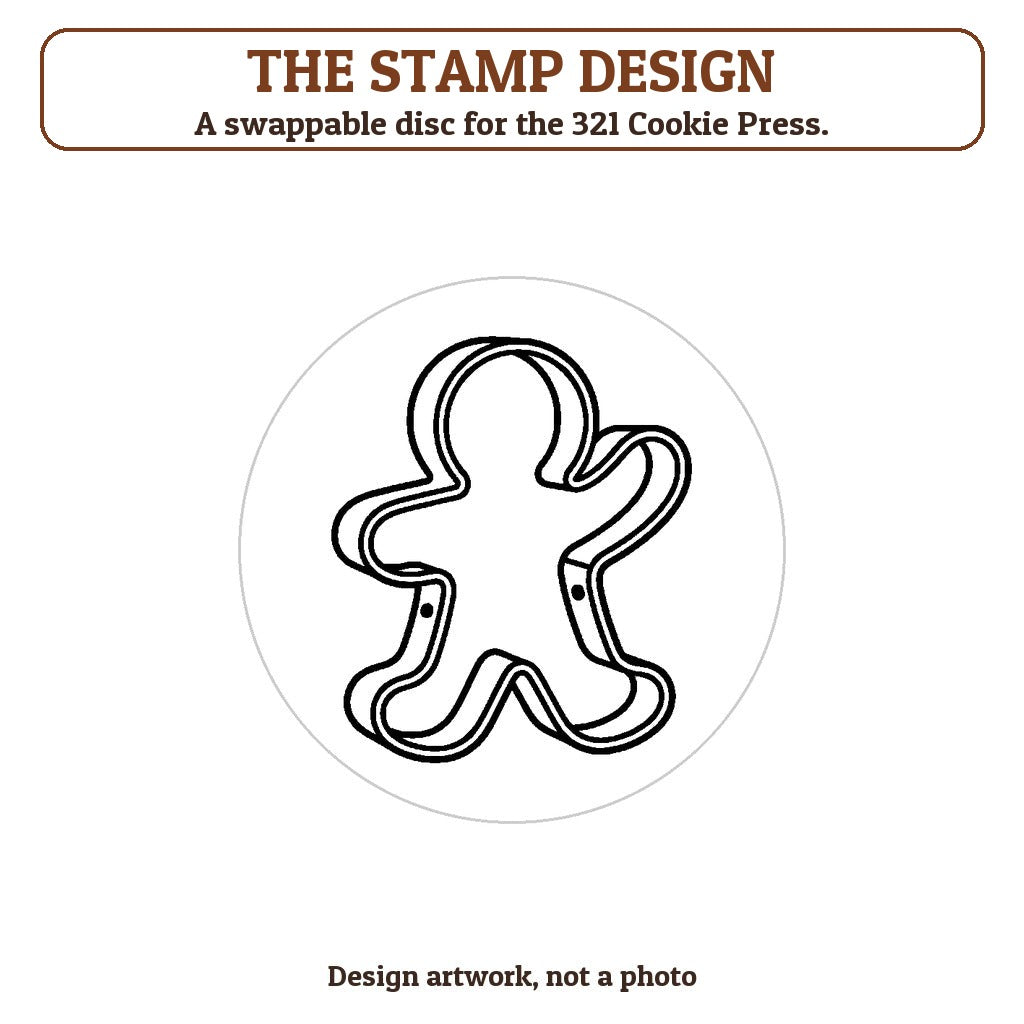 Gingerbread Man Waving cookie stamp - the stamp design artwork