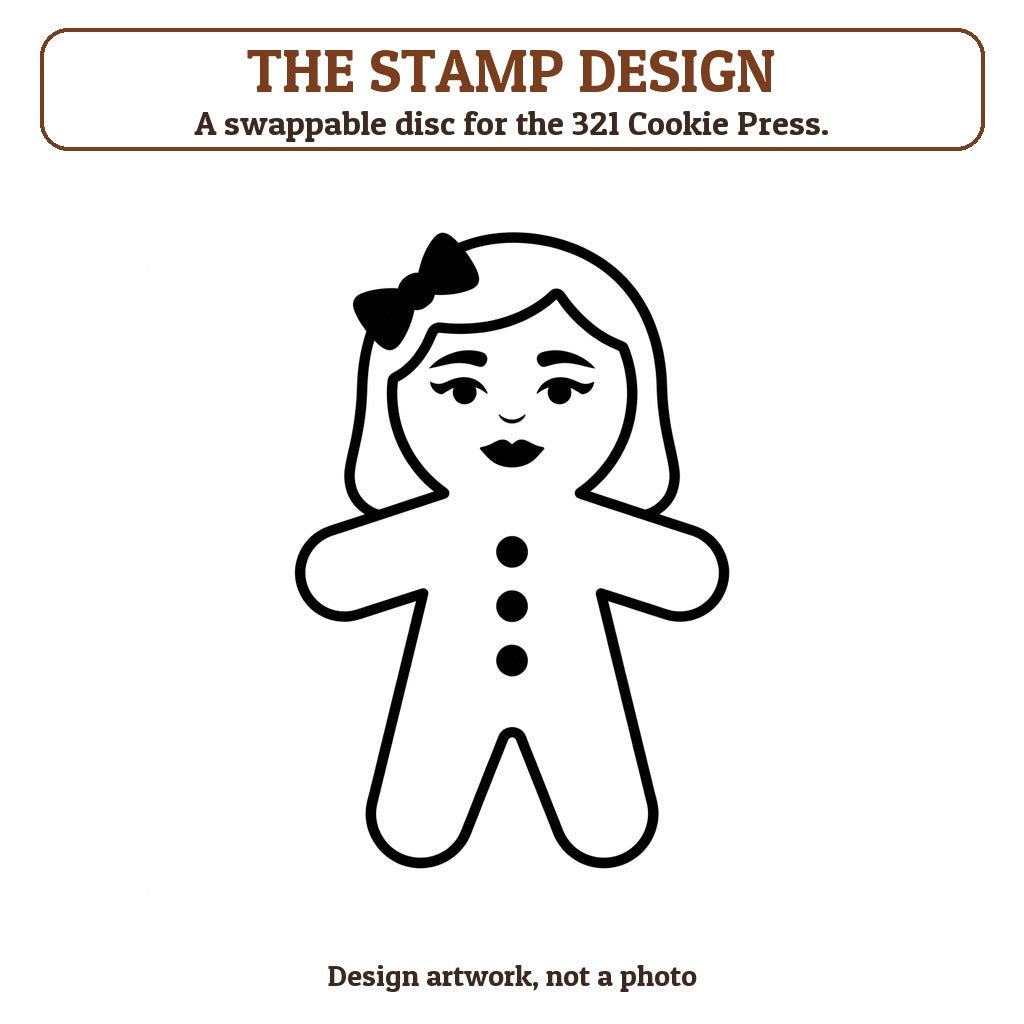 Gingerbread Woman cookie stamp - the stamp design artwork