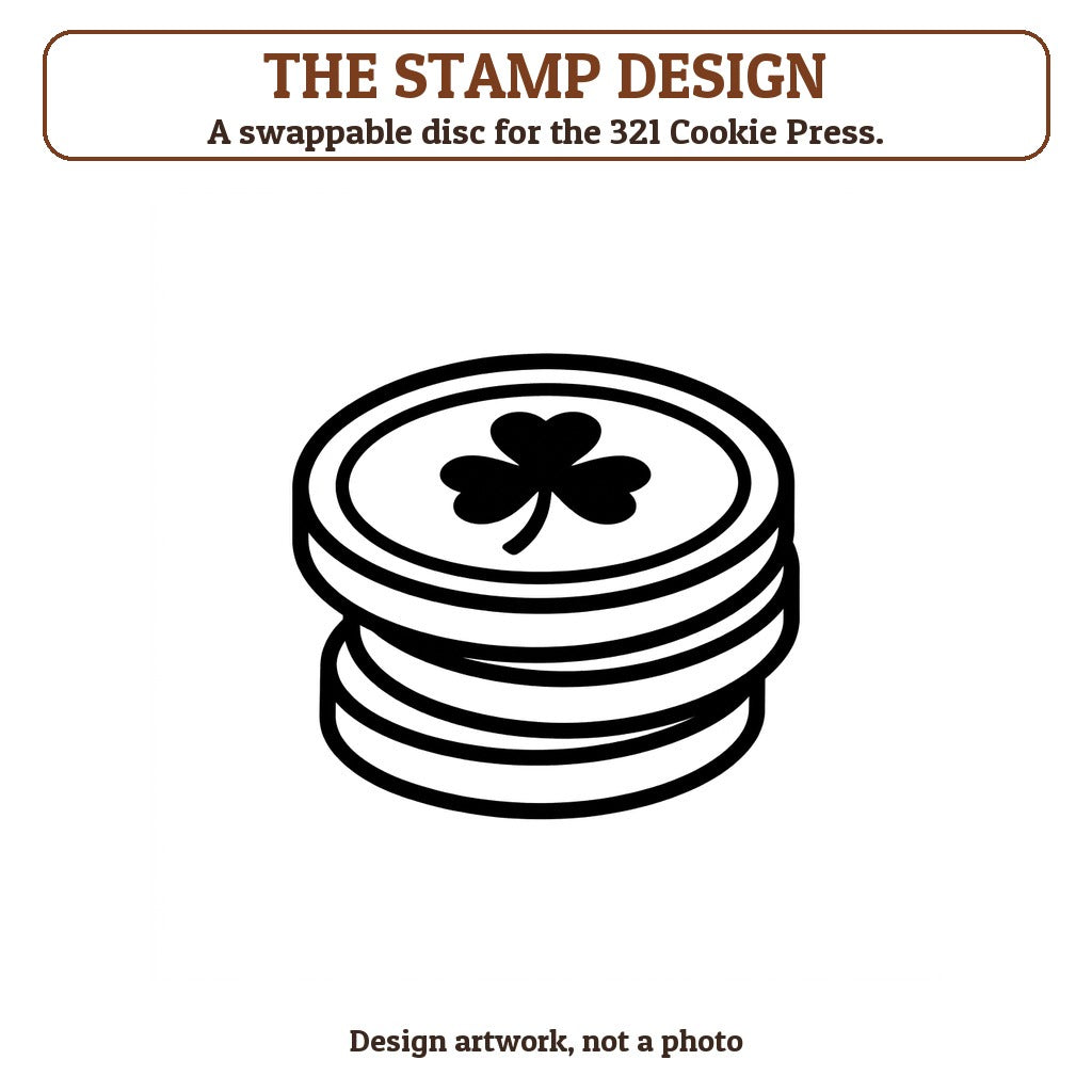 Gold Coin cookie stamp - the stamp design artwork