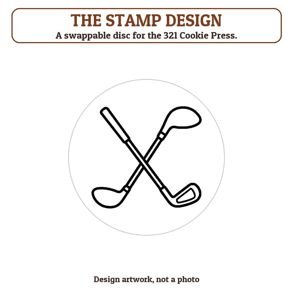 Golf Clubs cookie stamp - the stamp design artwork