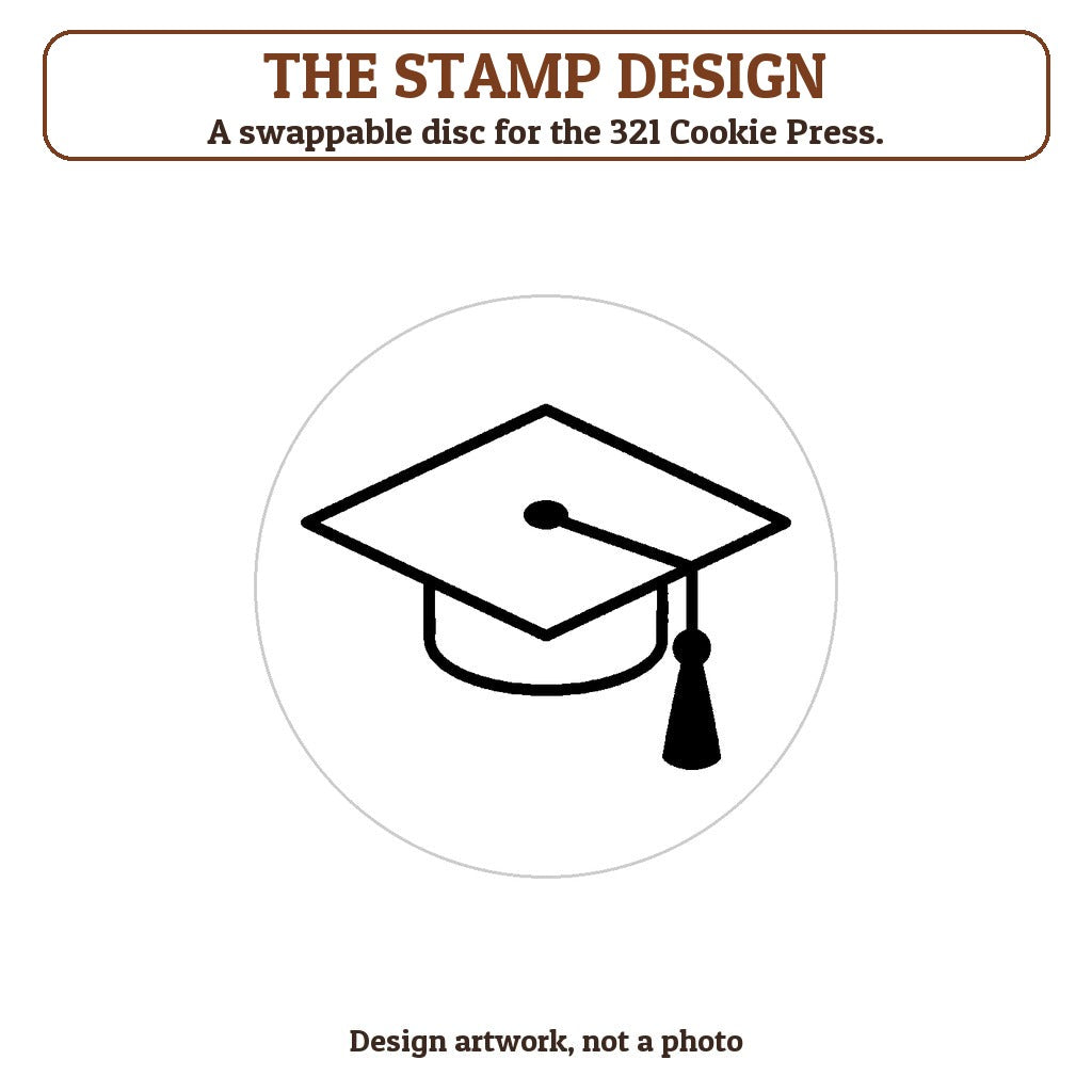 Graduation Cap with Tassel cookie stamp - the stamp design artwork