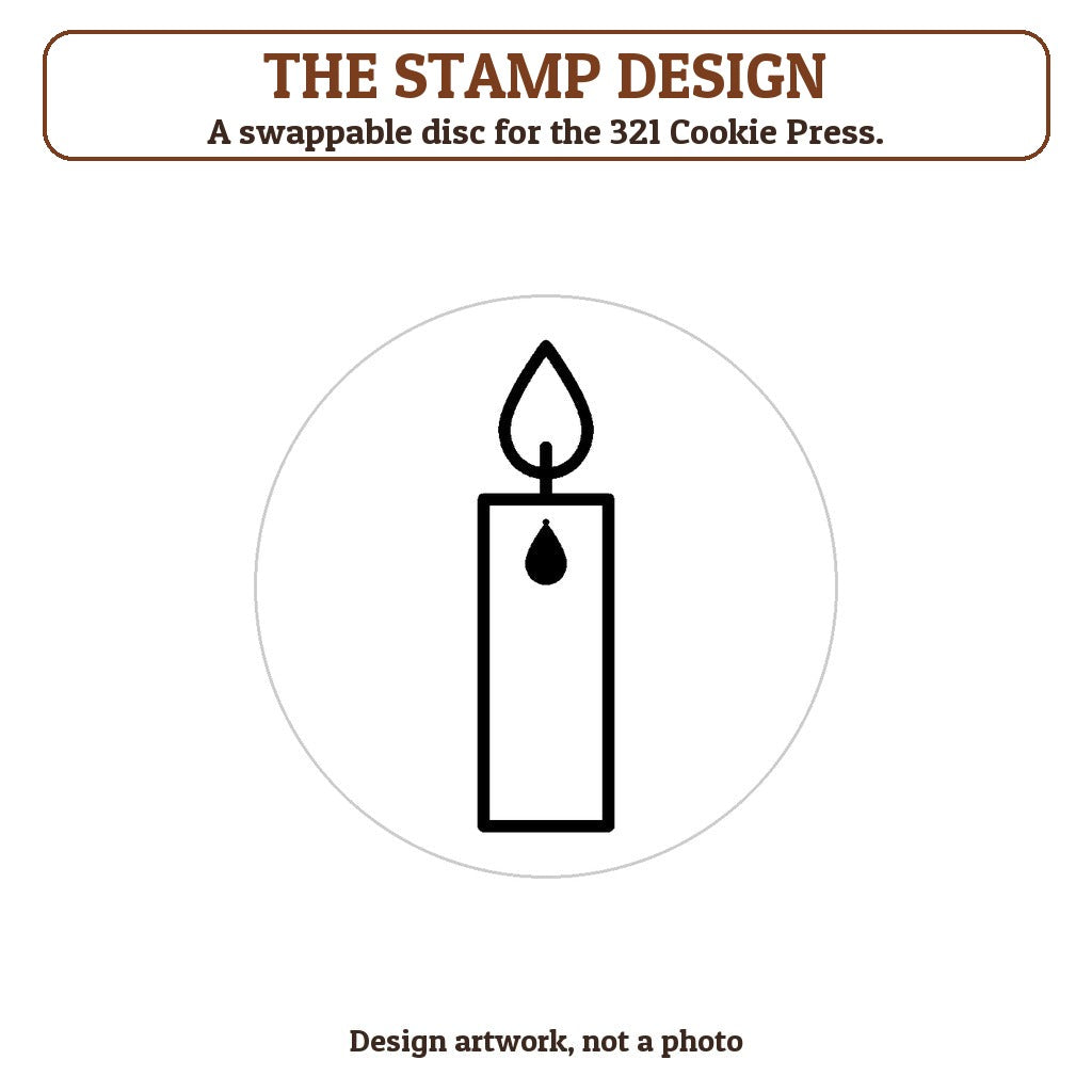 Hanukkah Candle cookie stamp - the stamp design artwork