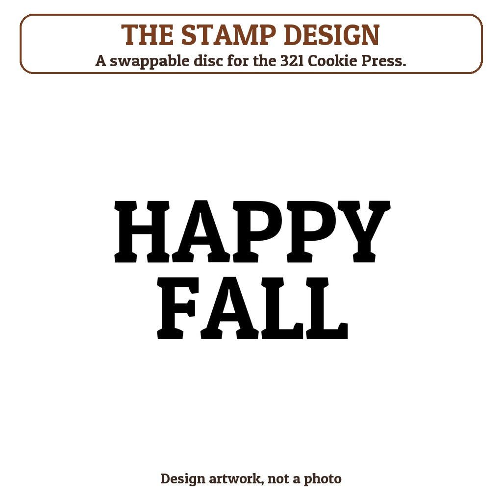 Happy Fall cookie stamp - the stamp design artwork