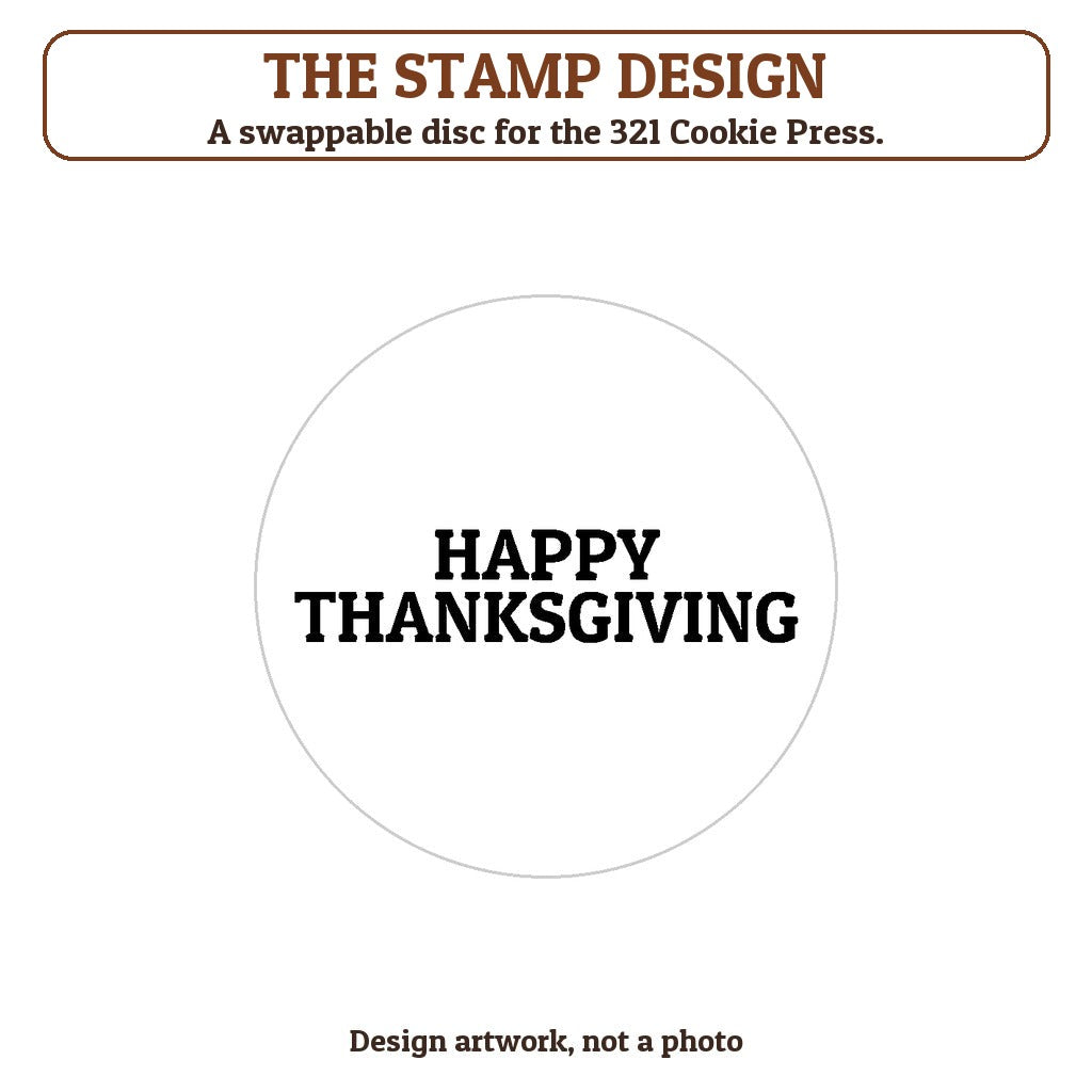 Happy Thanksgiving cookie stamp - the stamp design artwork